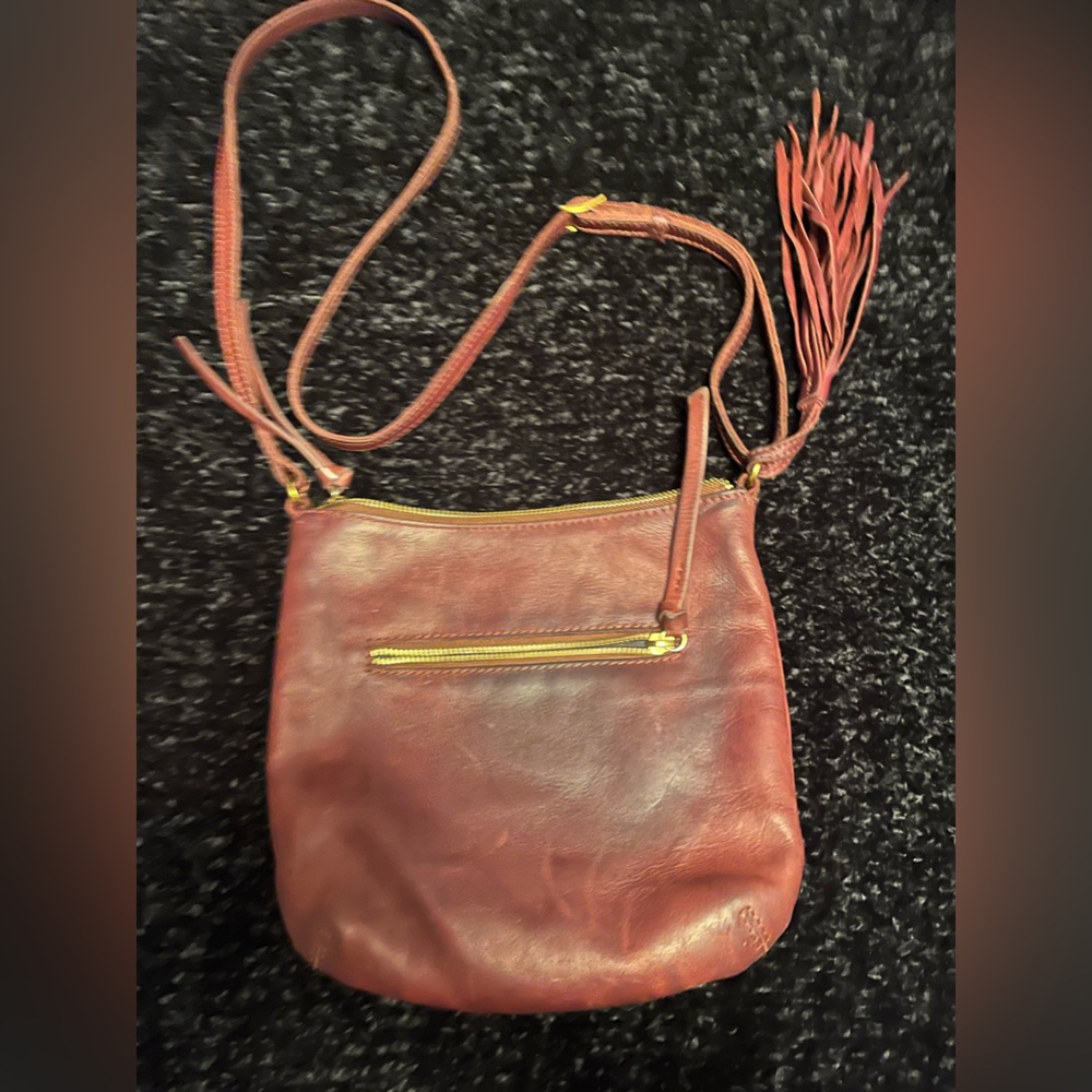 Margot Brown Leather Crossbody Bag with Tassel Detail